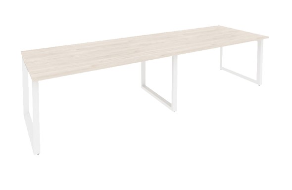 Стол для переговорки O.MO-PRG-2.4 Белый/Денвер светлый в Армавире - изображение