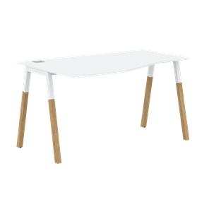 Письменный стол левый FORTA Белый-Белый-Бук  FCT 1367 (L) (1380х900(670)х733) в Сочи