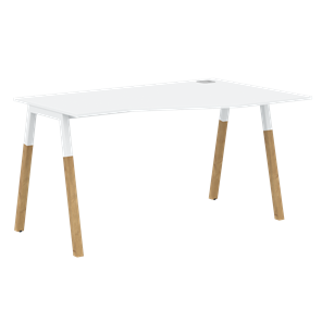 Письменный стол правый FORTA Белый-Белый-Бук  FCT 1367 (R) (1380х900(670)х733) в Сочи