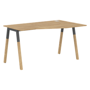 Письменный стол правый FORTA Дуб Гамильтон-Черный графит-Бук  FCT 1367 (R) (1380х900(670)х733) в Армавире