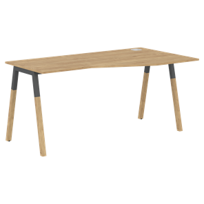 Письменный стол правый FORTA Дуб Гамильтон-Черный графит-Бук FCT 1567  (R) (1580х900(670)х733) в Армавире