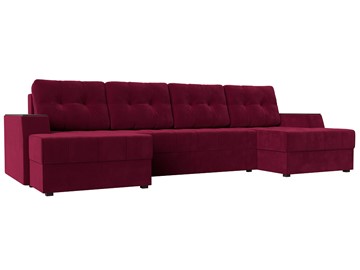 П-образный диван Эмир, Бордовый (Микровельвет) боннель в Сочи