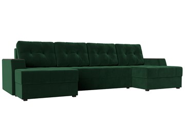 Большой П-образный диван Эмир, Зеленый (Велюр) боннель в Сочи