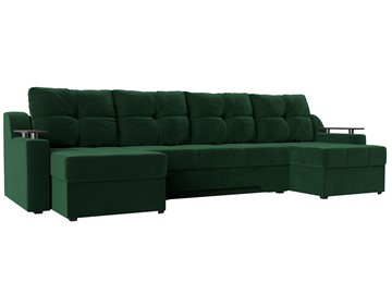 П-образный диван Сенатор, Зеленый (Велюр) боннель в Краснодаре