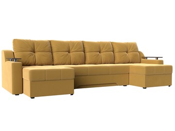 П-образный диван Сенатор, Желтый (Микровельвет) боннель в Краснодаре