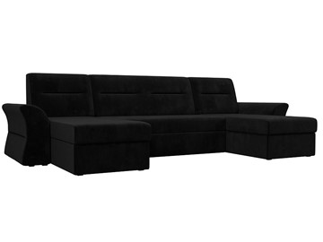Большой П-образный диван Клайд, Черный (Велюр) в Сочи
