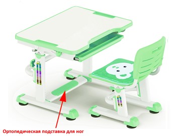 Парта растущая + стул Mealux BD-08 Teddy, green, зеленая в Краснодаре