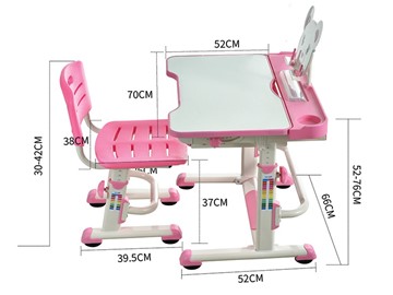 Парта растущая и стул Mealux EVO BD-04 Teddy New XL, WP, розовая в Краснодаре - предосмотр 2