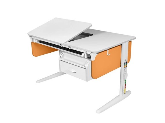 Растущий стол L/70-45 (СУТ.62)  + Tumba 8 белый-оранжевый/белый/белый с лотком в Сочи - изображение
