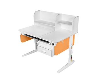 Детский стол-трансформер Lp/70-45 (СУТ.62 PRO) + Tumba 8 с лотком белый/белый/оранжевый в Армавире