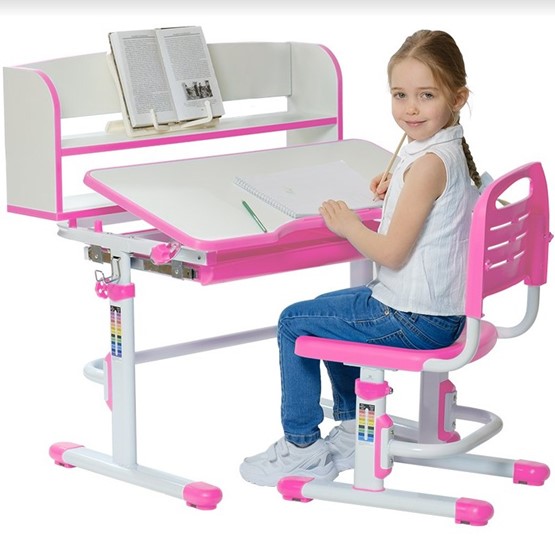 Детский стол-трансформер SET HOLTO-26 с надстройкой (розовый) в Краснодаре - изображение 2