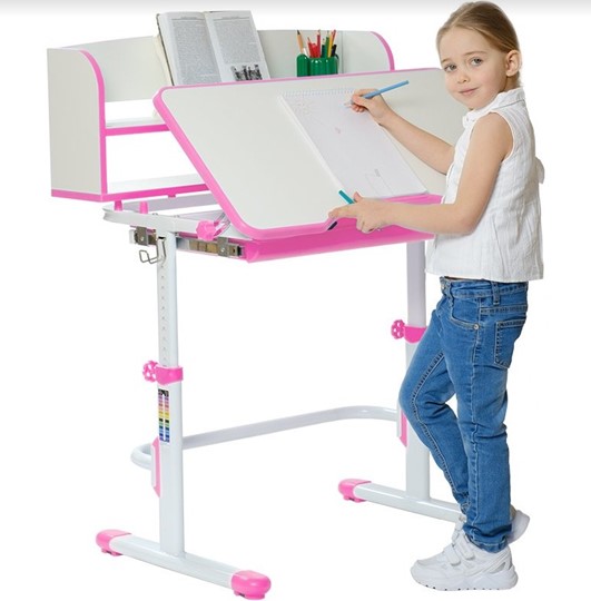 Детский стол-трансформер SET HOLTO-26 с надстройкой (розовый) в Краснодаре - изображение 3