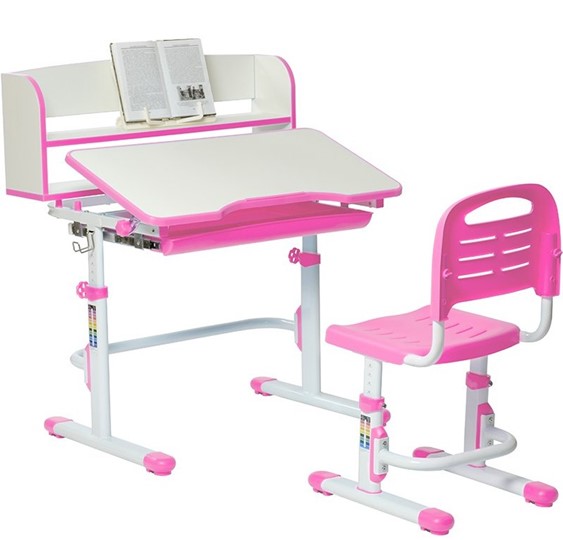 Детский стол-трансформер SET HOLTO-26 с надстройкой (розовый) в Краснодаре - изображение 4