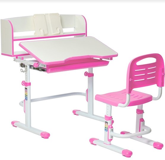 Детский стол-трансформер SET HOLTO-26 с надстройкой (розовый) в Краснодаре - изображение 5