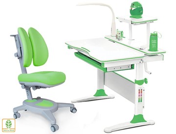 Растущая парта + стул Комплект Mealux EVO Evo-30 Z (арт. Evo-30 Z + Y-115 KZ), серый, зеленый в Армавире