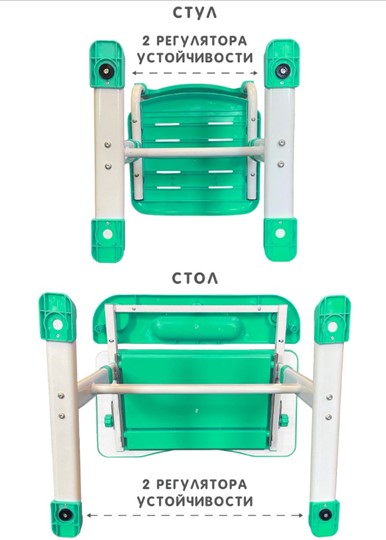 Растущая парта и растущий стул SET HOLTO-17А, зеленый в Новороссийске - изображение 12