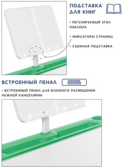 Растущая парта и растущий стул SET HOLTO-17А, зеленый в Новороссийске - изображение 6